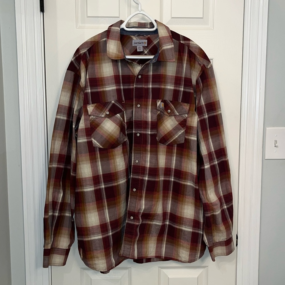 Carhartt Mens Rugged Flex Relaxed Fit Snap Front Button‎ Up Shirt